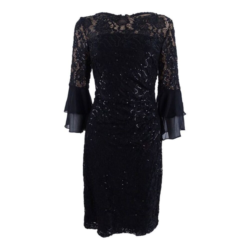 Lauren by Ralph Lauren Women's Sequined Lace Dress - Black